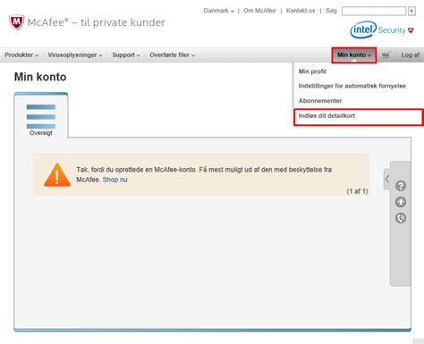 mcafee aktiveringskode|mcafee indløs kode.